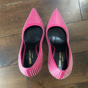 Saint Laurent Pink Stud High Heels Stilettos